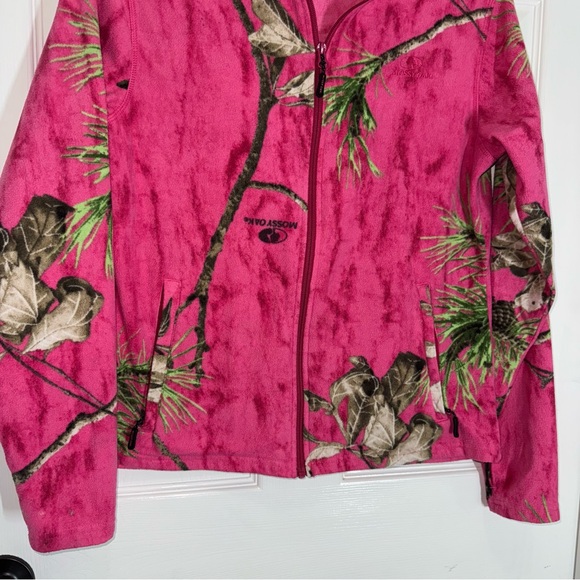 L156 Mossy Oak Women's Pink Camo Zip Up Utility Jacket - Picture 7 of 14